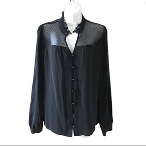 Forever 21 lace romantic black shirt / blouse